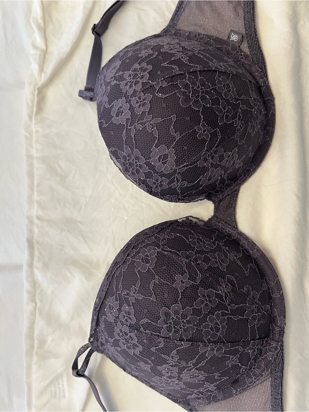 Victoria's Secret Lace Overlay Underwire Bra - Plum